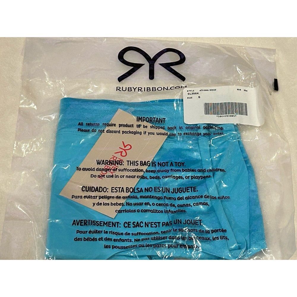 RUBY RIBBON‎ ATHENA BRIEF IN TURQUOISE SZ Small #3064 NWT
